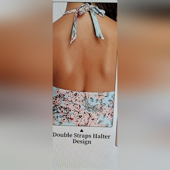 NWOT MATERNITY SWIM TOP ONLY TANK TOP HALTER  LARGE - Picture 3 of 10